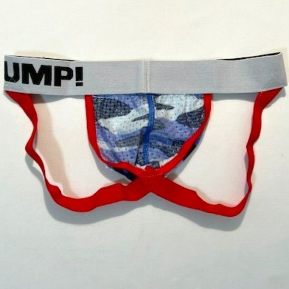 PUMP! Size "M" Camo Mesh Jockstrap - Blue Camo/Red/White/Black (186BCJK) - Picture 6 of 9